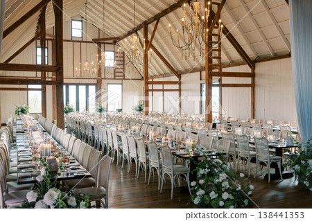 Cozy Communal Event With Natural Light And Rustic Charm 138441353