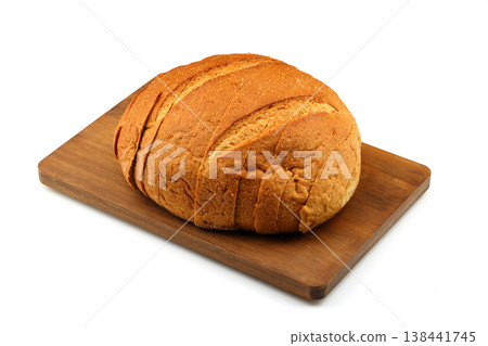 Sliced whole wheat bread isolated on white background Sliced whole wheat bread isolated on white background 138441745