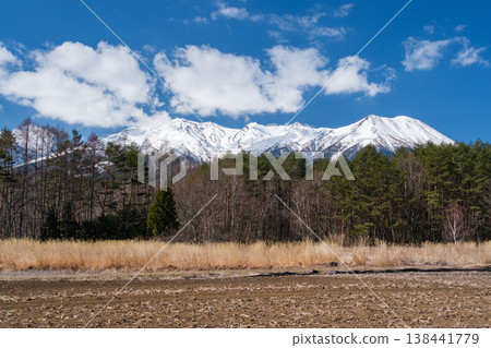Mount Ontake and fields Mount Ontake and fields 138441779