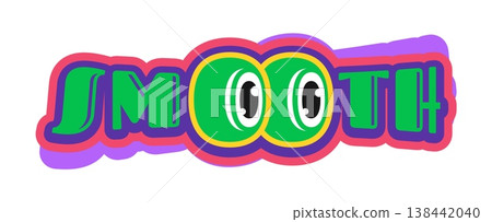 Vintage Y2K groovy smooth sticker or funky label. Y2K 2000s vector tag, funky 90s label. Vintage cool sticker or retro nostalgic patch with funky green typography and monster eyes Vintage Y2K groovy smooth sticker or funky label. Y2K 2000s vector tag, funky 90s label. Vintage cool sticker or retro nostalgic patch with funky green typography and monster eyes 138442040