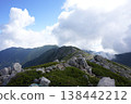 從山頂望去,凱伊山脈籠罩在雲霧之中。 從山頂望去,凱伊山脈籠罩在雲霧之中。 138442212