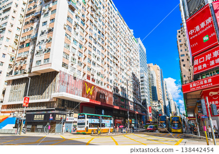香港主要的街道彌敦道。 香港主要的街道彌敦道。 138442454