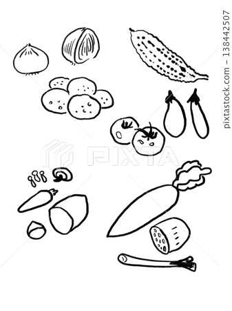 Vegetables with a brushstroke 138442507