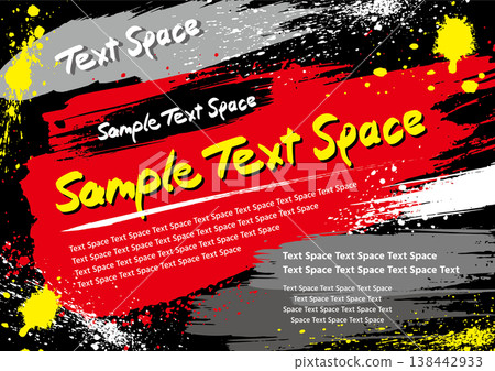 A background painted with red, gray, and yellow paint on a black base. A background painted with red, gray, and yellow paint on a black base. 138442933
