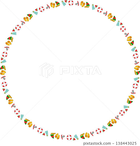 Summer Vacation Hand Drawn Icons On Blue Background Summer Vacation Hand Drawn Icons On Blue Background 138443025