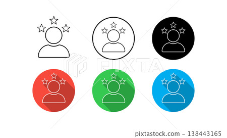 Top Rated User Icon Set With Stars and Profile Badges in Flat Circle Designs Top Rated User Icon Set With Stars and Profile Badges in Flat Circle Designs 138443165