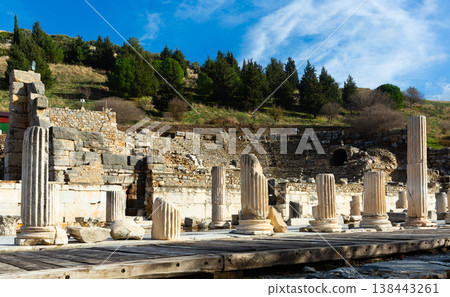 Ruins of the ancient city of Ephesus, located on the territory of Turkey 138443261