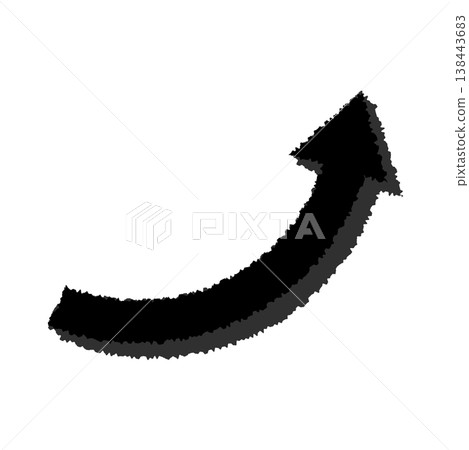 A hand-drawn style illustration of an upward-sloping arrow with thick lines and a dark shadow. A hand-drawn style illustration of an upward-sloping arrow with thick lines and a dark shadow. 138443683