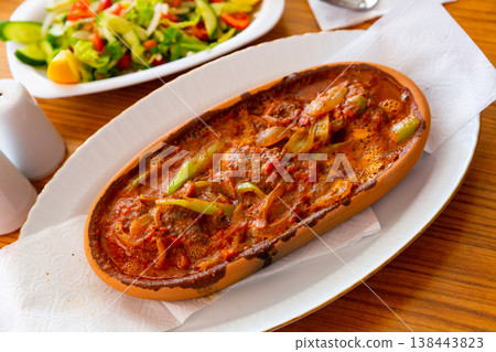 Izmir kofte, turkish dish of spicy meatballs Izmir kofte, turkish dish of spicy meatballs 138443823