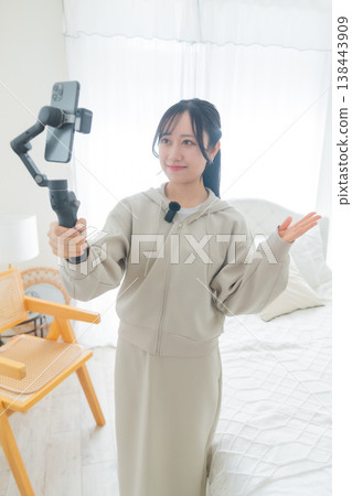 Video production, filming methods, property tours, wireless microphones, recording, video streaming, female influencers, influencers 138443909