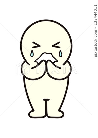 Sneezing, hay fever, crying face, tears, sad, simple person Sneezing, hay fever, crying face, tears, sad, simple person 138444011
