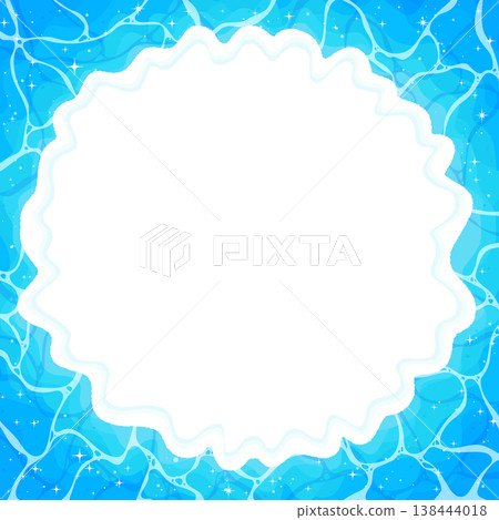 Sparkling wave-edge transparent frame_square 138444018