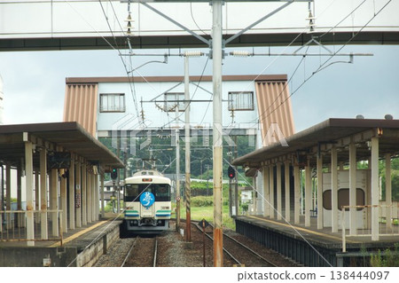 從阿武隈特快列車車窗望出去的景色：角田站（阿武隈特快8100系列） 138444097