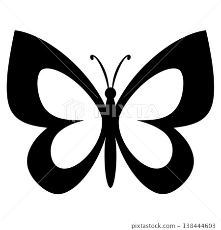 Elegant Butterfly Silhouettes and Line Art 138444603