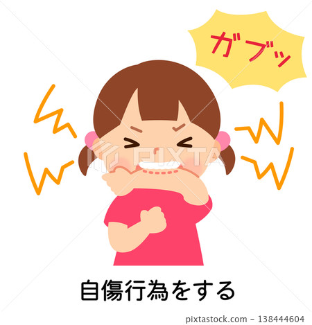 Child bites their own arm; self-harm 138444604