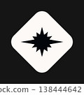 Flat vector retro star sticker badge. Geometric sparkle icon. Vintage black and white burst symbol. 138444642
