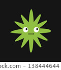 Flat vector cute cosmic star character. Colorful alien monster face, playful multi-eye expression and bold flat vector shapes. 138444644