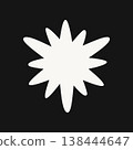 Minimal pointed starburst symbol isolated on background. Hand drawn sparkle star icon vector design element. 138444647