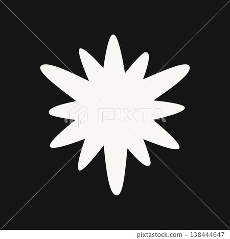 Minimal pointed starburst symbol isolated on background. Hand drawn sparkle star icon vector design element. Minimal pointed starburst symbol isolated on background. Hand drawn sparkle star icon vector design element. 138444647