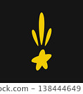 Minimal shooting star symbol isolated on background. Hand drawn sparkle star icon vector design element. 138444649
