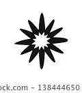 Minimal pointed starburst symbol isolated on background. Hand drawn sparkle star icon vector design element. 138444650