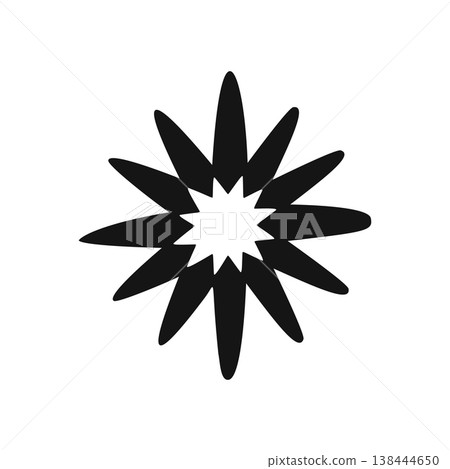 Minimal pointed starburst symbol isolated on background. Hand drawn sparkle star icon vector design element. Minimal pointed starburst symbol isolated on background. Hand drawn sparkle star icon vector design element. 138444650