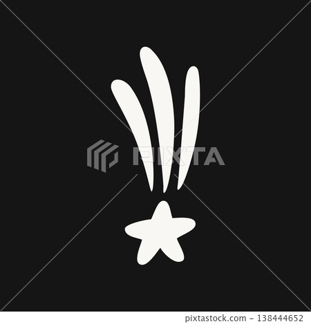 Minimal shooting star symbol isolated on background. Hand drawn sparkle star icon vector design element. Minimal shooting star symbol isolated on background. Hand drawn sparkle star icon vector design element. 138444652
