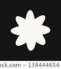 Minimal pointed starburst symbol isolated on background. Hand drawn sparkle star icon vector design element. 138444654