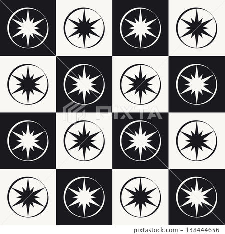 Minimal star symbol seamless pattern. Hand drawn sparkle icon vector design element. Minimal star symbol seamless pattern. Hand drawn sparkle icon vector design element. 138444656