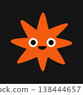 Flat vector cute cosmic star character. Colorful alien monster face, playful multi-eye expression and bold flat vector shapes. 138444657