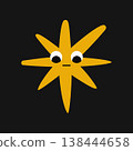 Flat vector cute cosmic star character. Colorful alien monster face, playful multi-eye expression and bold flat vector shapes. 138444658