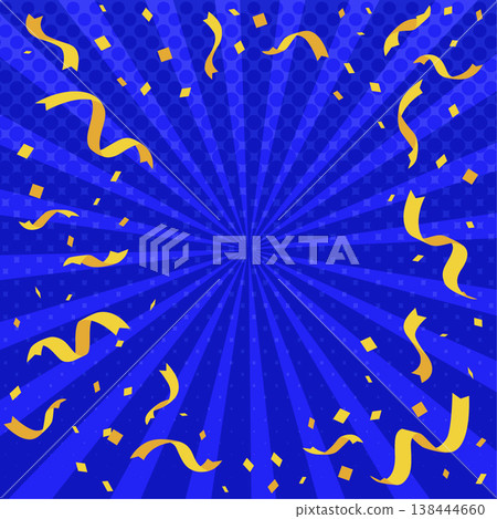 Impactful background with focus lines, sales advertisement, horizontal, confetti, celebration, square, card, blue Impactful background with focus lines, sales advertisement, horizontal, confetti, celebration, square, card, blue 138444660