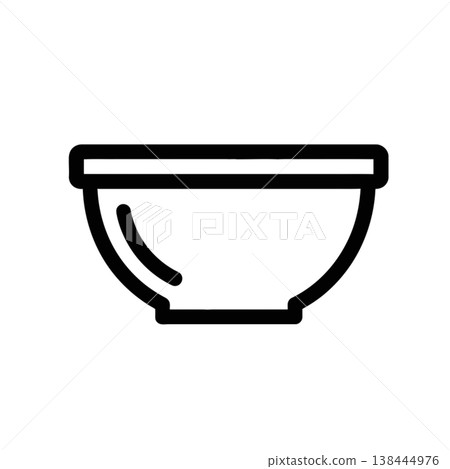 Minimalist Bowl Icon Vector for Kitchen and Food Design Minimalist Bowl Icon Vector for Kitchen and Food Design 138444976