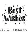 Best Wishes Hand Lettering Greeting with Sparkles 138444977