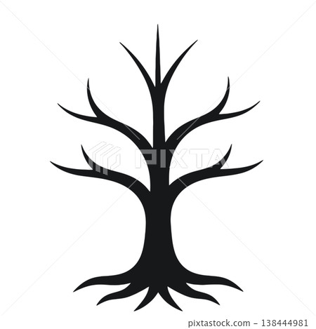 Bare Winter Tree Silhouette Vector Icon Isolated on White Bare Winter Tree Silhouette Vector Icon Isolated on White 138444981