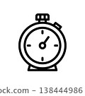 Stopwatch Timer Icon - Flat Outline Design for Business 138444986