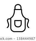 Minimalist Kitchen Apron Line Icon Vector Design 138444987
