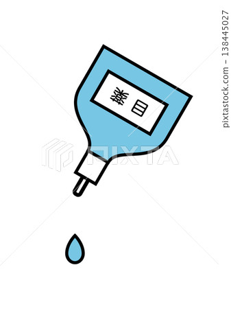 Flat illustration showing liquid coming out of eye drops (eye care/medical) 138445027