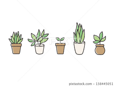 手繪室內植物插圖集 138445051