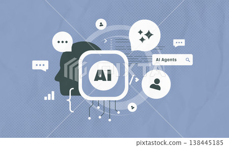 AI agents deliver autonomous intelligence, conversational capabilities, machine learning integration, business automation. Agentic ai 2026 trends, digital innovation strategy vector illustration AI agents deliver autonomous intelligence, conversational capabilities, machine learning integration, business automation. Agentic ai 2026 trends, digital innovation strategy vector illustration 138445185
