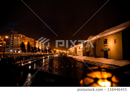 小樽運河的夜景 小樽運河的夜景 138446455