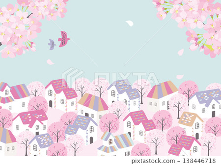 春季街景插圖 春季街景插圖 138446718
