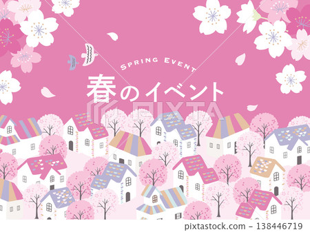 春季街景插圖 春季街景插圖 138446719