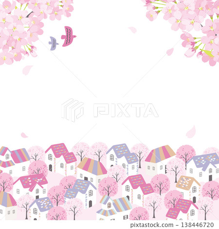 Springtime streetscape illustration Springtime streetscape illustration 138446720