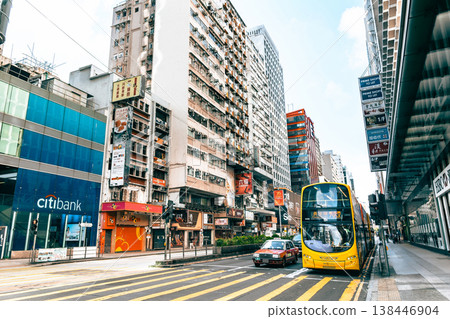 Nathan Road, Hong Kong's main street, in the morning. 138446904