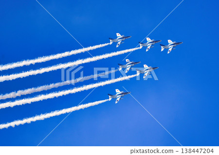 Blue impulse flying in formation Blue impulse flying in formation 138447204