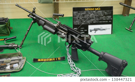日本陸上自衛隊 MINIMI Mk3 機槍用於測試。 日本陸上自衛隊 MINIMI Mk3 機槍用於測試。 138447321