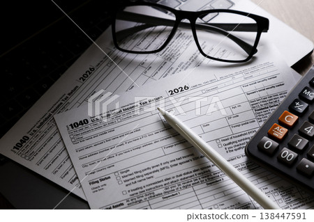 Tax deduction planning tax filing form 1040, accounting documentation, balance prepare tax calculator prepared for annual compliance submission. Tax deduction planning tax filing form 1040, accounting documentation, balance prepare tax calculator prepared for annual compliance submission. 138447591