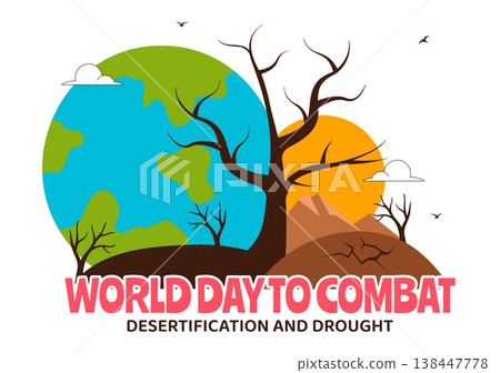 World Day To Combat Desertification and Drought Vector Illustration With Dry Cracked Soil Climate Change Awareness Environmental Protection Design World Day To Combat Desertification and Drought Vector Illustration With Dry Cracked Soil Climate Change Awareness Environmental Protection Design 138447778