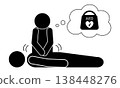 pictogram of a person performing cardiopulmonary resuscitation (CPR) 138448276